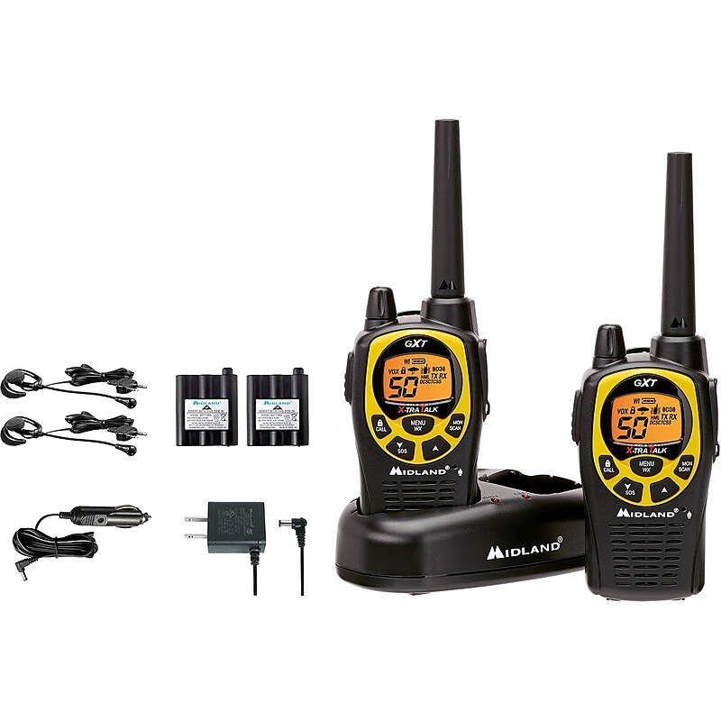 MIDLAND RADIO GXT Two Way Radio, Black/Yellow, 2/Pair (GXT1030VP4) image 1
