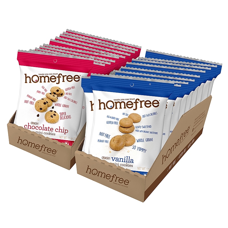 HomeFree Gluten Free Cookies Variety Pack, 1.1 oz., 20/Box (600-00264) image 1