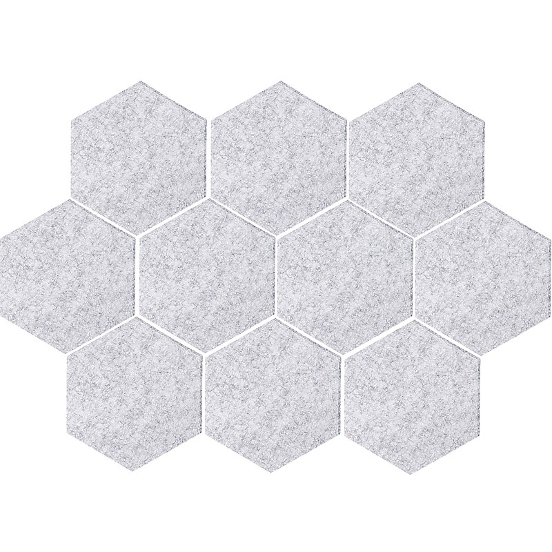 Versare SoundSorb Wall-Mounted Acoustic Hexagon, 12"H x 12"W, Marble Gray, 10/Pack (7825081) image 1