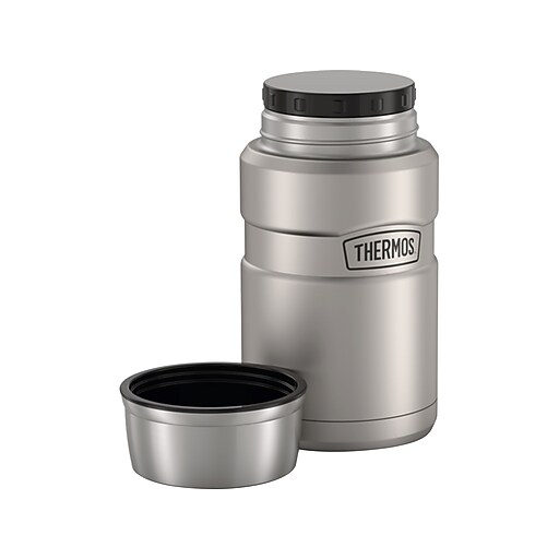 Thermos King Food Jar, Black/Silver, 24 Oz. (SK3020MSDB4) Staples