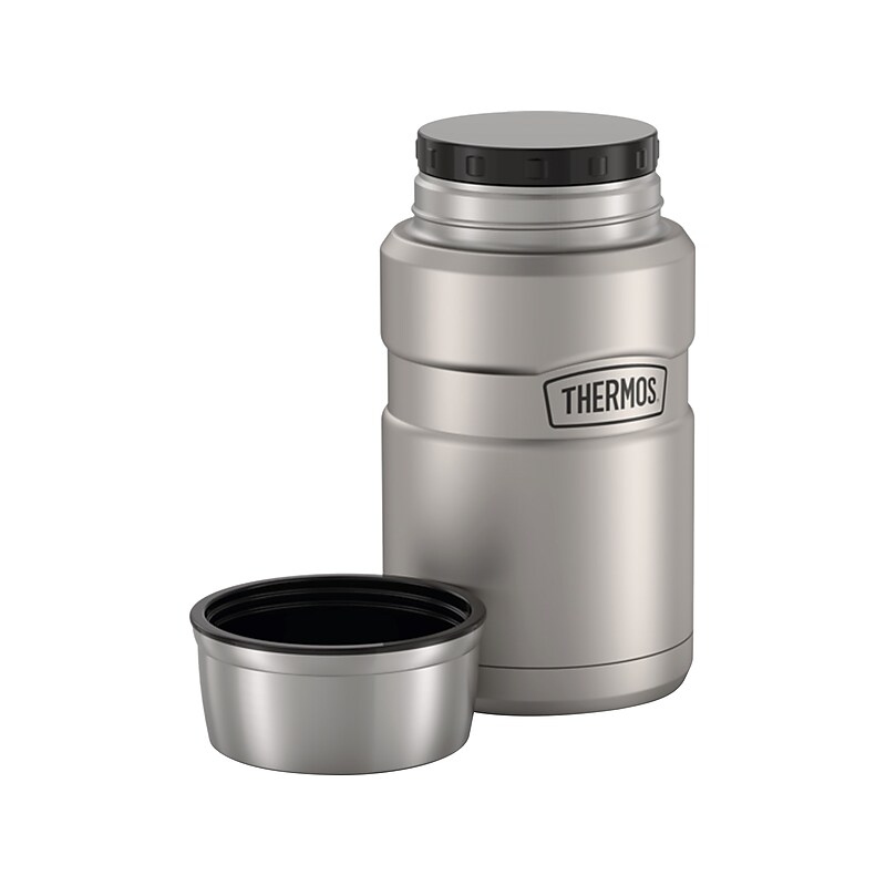 Thermos King Food Jar, Black/Silver, 24 Oz. (SK3020MSDB4) image 1