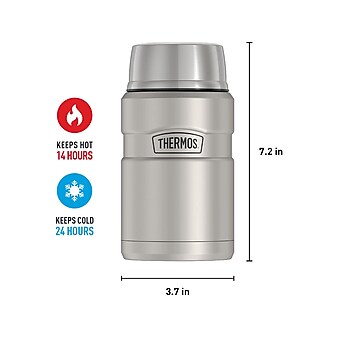 Thermos King Food Jar, Black/Silver, 24 Oz. (SK3020MSDB4)