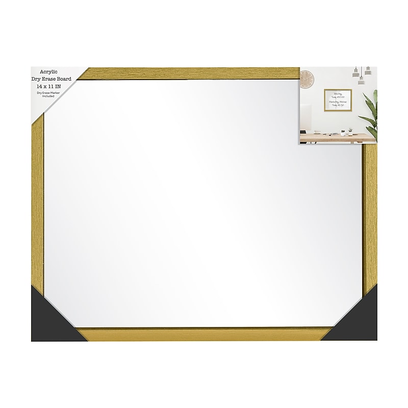 Enchante Acrylic Dry-Erase Whiteboard, 11" x 14" (STH5047 GLD) image 1