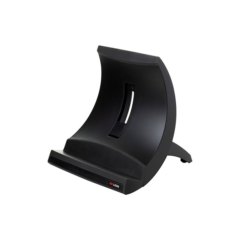 3M Adjustable Laptop Stand, Black, 3 in. Vertical Height Adjustment, Non-Skid Base (LX550) image 1