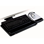 3M™ Knob Adjust Keyboard Tray, 26.75" x 10.5" Adjustable Platform, 17.75" Track, Black, Wrist Rest and Mouse Pad (AKT80LE)