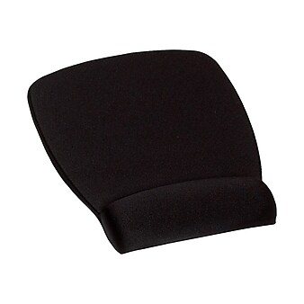 3M™ Mouse Pad with Foam Wrist Rest, Black, Durable Fabric Cover, Anti-microbial Product Protection (MW209MB)