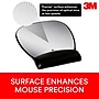 3M™ Precise Vertex Mouse Pad with Gel Wrist Rest, Non-Skid Base, Black/Silver (MW310LE)~#|#~sp173281813_sc7