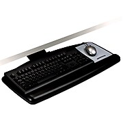 3M™ Easy Adjust Keyboard Tray, 25.5" x 12" Wood Platform, 23" Track, Black, Wrist Rest and Mouse Pad (AKT90LE)