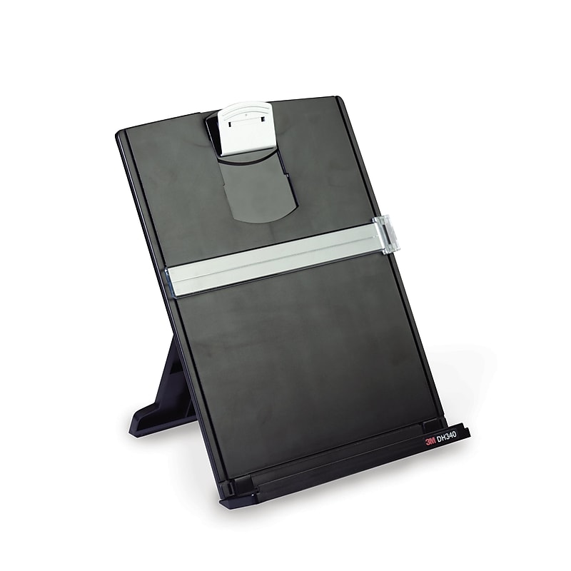 3M Document Stand with Clip & Guide Bar, Black (DH340MB) image 1