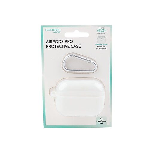 オーディオ機器 ヘッドフォン GOMOVI by Vivitar Protective Case for AirPods Pro, White (MOV80020PRAS524)