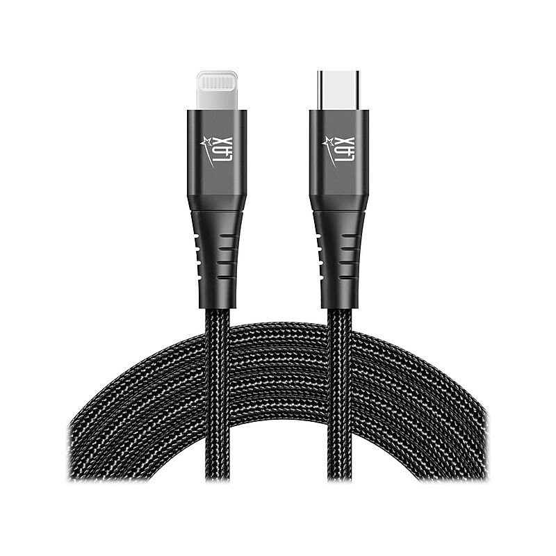 LAX Gadgets Lightning to USB-C Cable for iPhone/iPad/iPod Touch, Black (MFIUSBC3FT-BLK) image 1