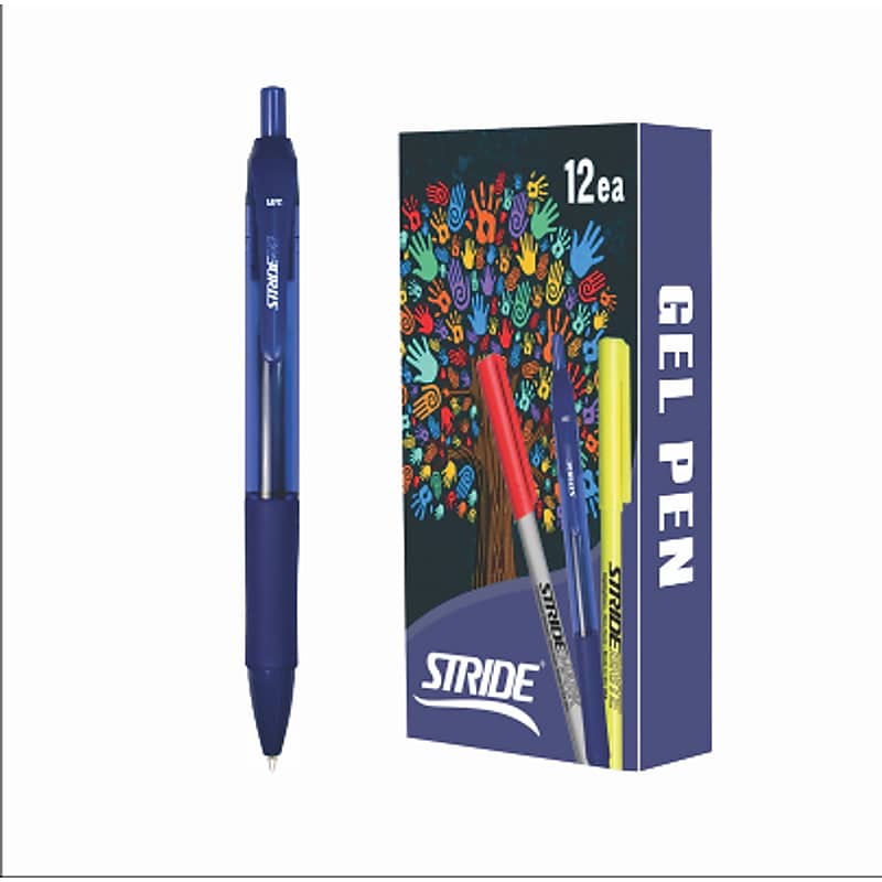 StrideRio Retractable Gel Pen, Medium Point, Blue Ink, Dozen (52002) image 1