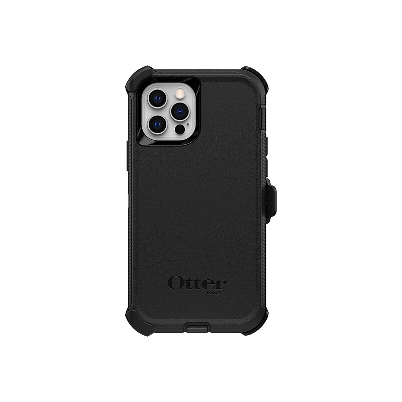 OtterBox Defender Series Rugged Case for iPhone 12/12 Pro, Shock Absorbing, Black (77-65401) image 1