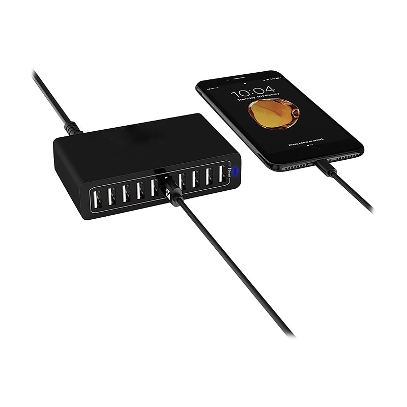 4XEM USB Charging Kit/Bundle for Phone/Tablet/GPS, Black (4XPOWER10USB) image 1
