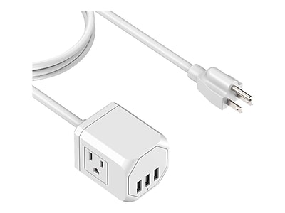 LAX Gadgets 3-Outlet 3-USB Port Surge Protector, 5′, White (OUT3X3WH) Simolary simolary.com