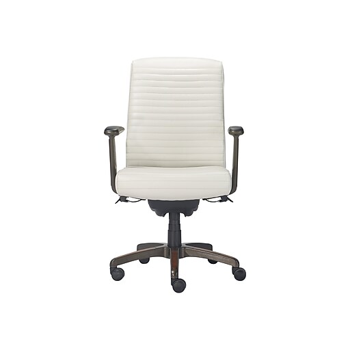LaZBoy Emerson Ergonomic Faux Leather Swivel Executive Chair, White