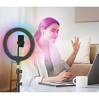 Supersonic PRO Live Stream 12-Inch LED Selfie RGB Ring Light with Floor Stand (SC-2230RGB)