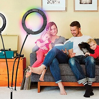 Supersonic PRO Live Stream Double 8" LED Selfie RGB Ring Light with Tripod Stand (SC-2710SR)