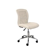 Serta Essentials Armless Ergonomic Faux Leather/Mesh Swivel Task Chair, Cream (48740B)