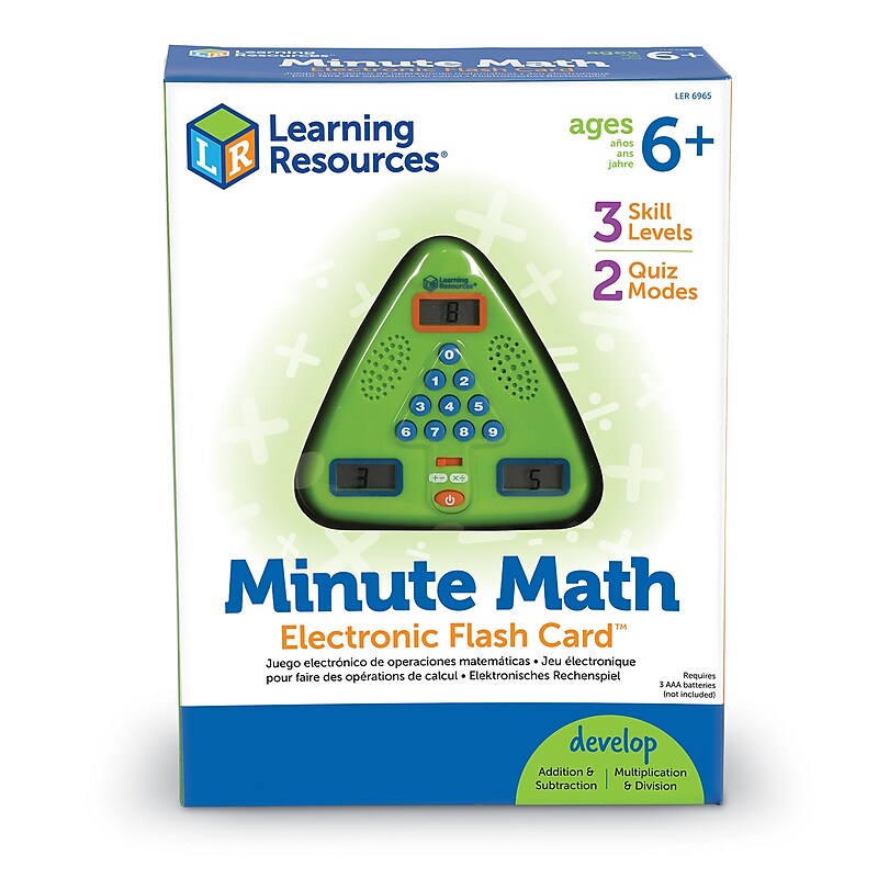 Learning Resources Minute Math Electronic Flash Card, Grade 1 - 3 (LER6965) image 1