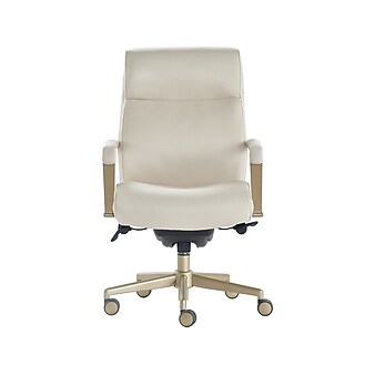 La-Z-Boy Melrose Ergonomic bonded Leather Swivel Executive Chair, White (CHR10084B)