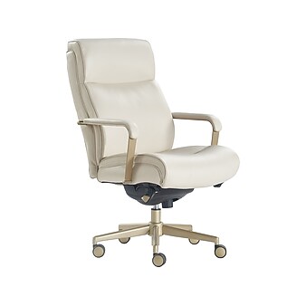 La-Z-Boy Melrose Ergonomic bonded Leather Swivel Executive Chair, White (CHR10084B)