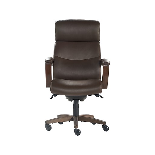 LaZBoy Greyson Ergonomic Bonded Leather Swivel Executive Chair, Brown (CHR10086C) Staples