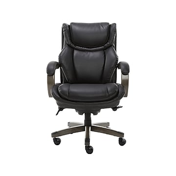 La-Z-Boy Harnett Ergonomic Faux Leather Swivel Executive Chair, Black (46253A)