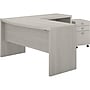 Bush Business Furniture Echo 60"W L Shaped Bow Front Desk with Mobile File Cabinet, Gray Sand (ECH007GS)~#|#~sp174239480_sc7