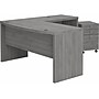 Bush Business Furniture Echo 60"W L Shaped Bow Front Desk with Mobile File Cabinet, Modern Gray (ECH007MG)~#|#~sp174239506_sc7