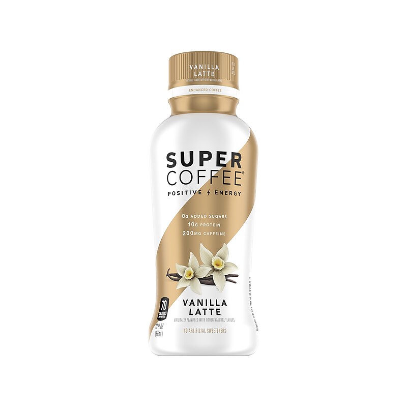 KITULife Super Coffee Vanilla Latte Ready-to-Drink Coffee, 12 Oz., 12 Bottles/Carton (SVC00012) image 1