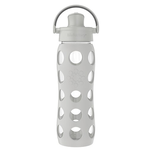 Lifefactory Glass Water Bottle, 22 oz., Cool Gray (LIFLG4321MCG4