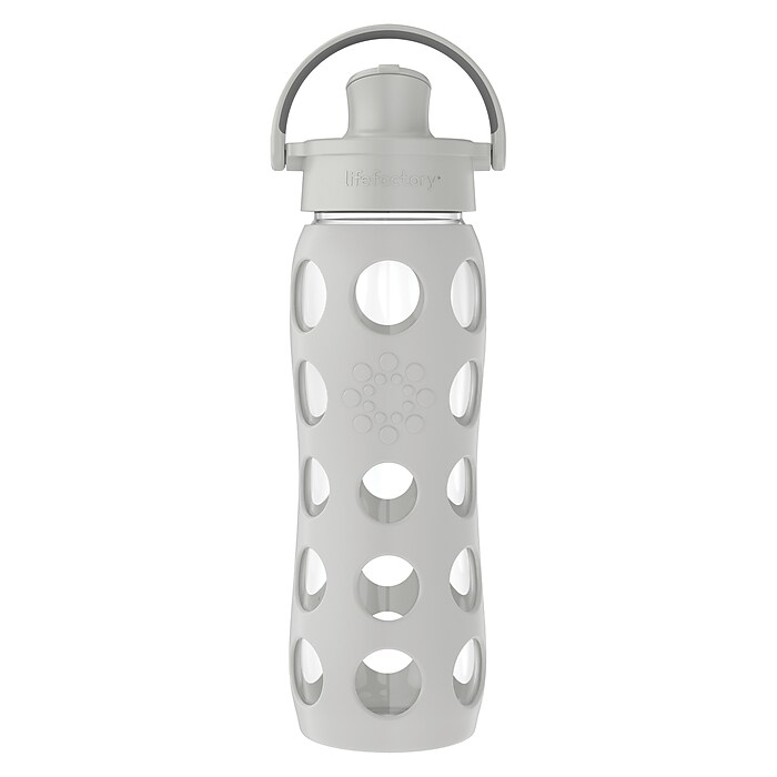 Lifefactory Glass Water Bottle, 22 oz., Cool Gray (LIFLG4321MCG4