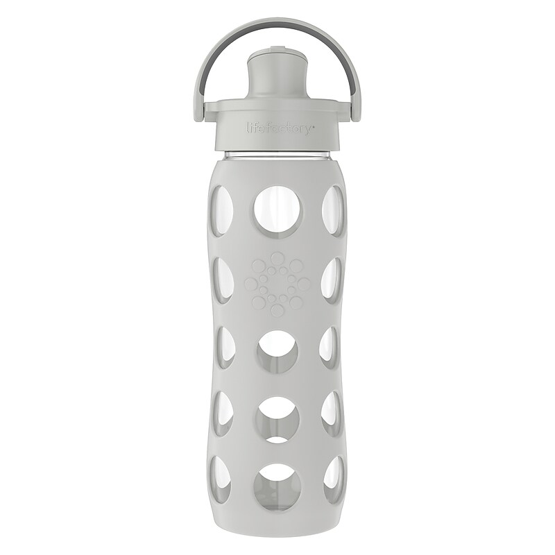 Lifefactory Glass Water Bottle, 22 oz., Cool Gray (LIFLG4321MCG4) image 1