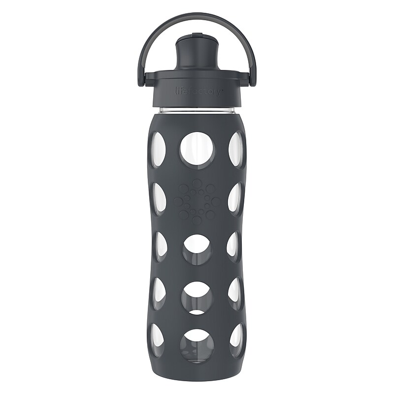 Lifefactory Glass Water Bottle, 22 oz., Carbon (LIFLG4321MCN4) image 1