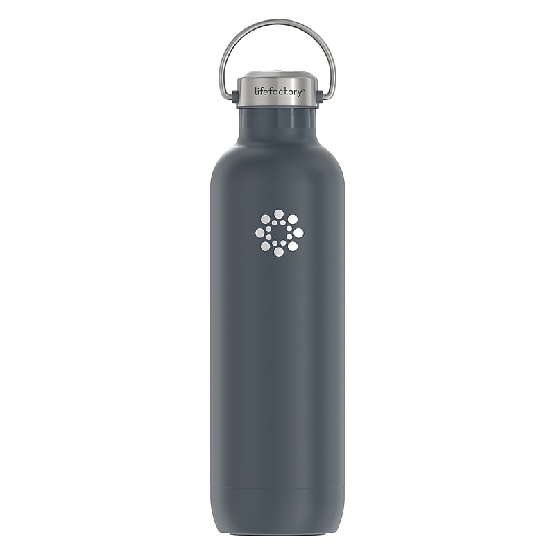 Lifefactory Stainless Steel Double Wall Insulated Water Bottle, 32 oz., Carbon (LIFLS365MCN4) image 1