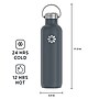 Lifefactory Stainless Steel Double Wall Insulated Water Bottle, 32 oz., Carbon (LIFLS365MCN4)~#|#~sp174246612_sc7