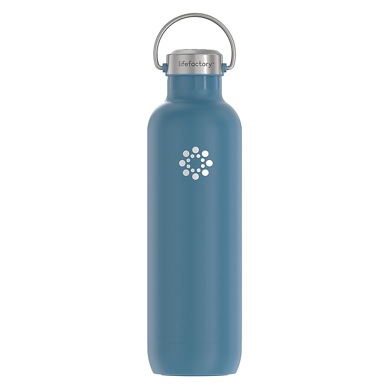 Lifefactory Stainless Steel Double Wall Insulated Water Bottle, 32 oz., Dark Denim (LIFLS365MDD4) image 1