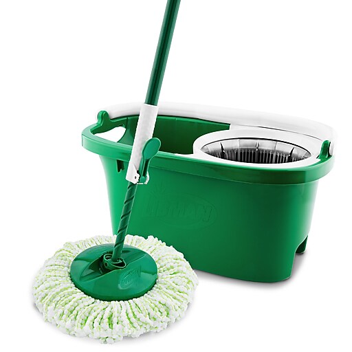 Libman Tornado Microfiber Spin Mop & Bucket, Green/White (1283001