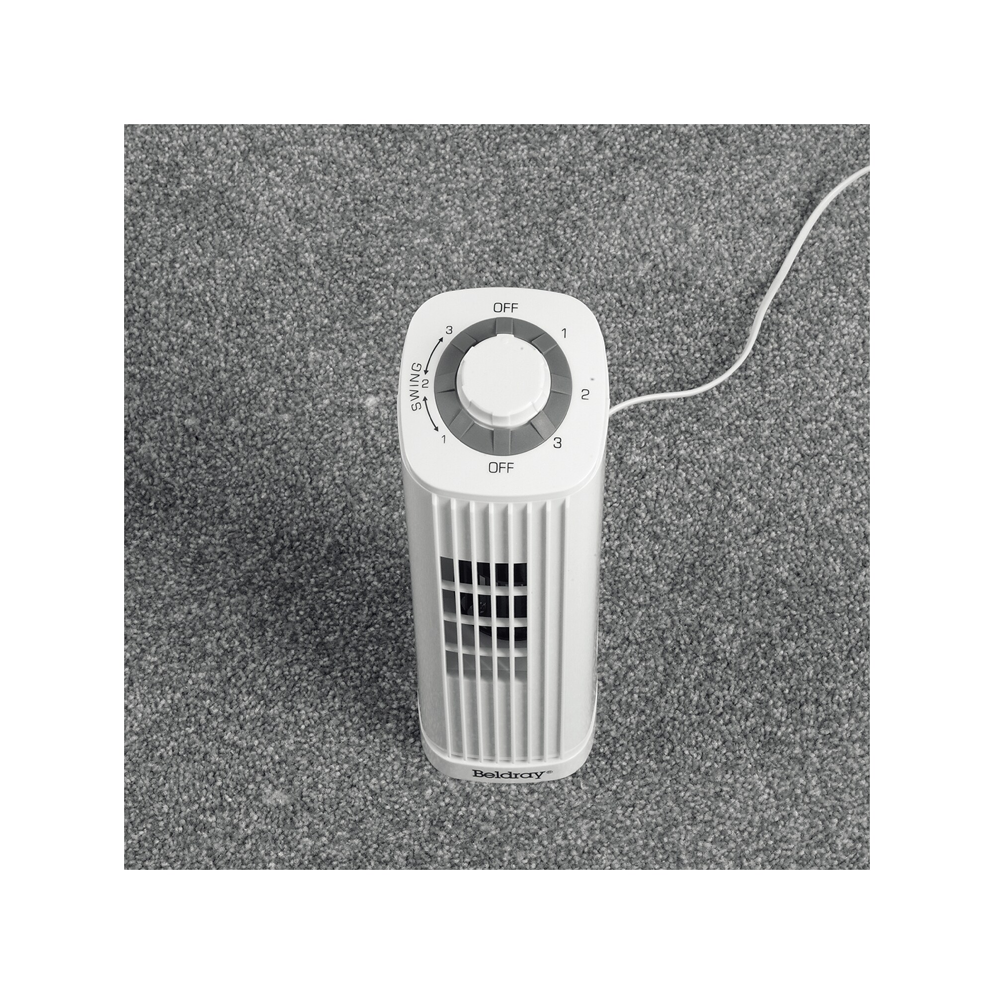 Optimus 14″ 3-Speed Oscillating Portable Ultra-Slim Desktop Tower Fan, White (F-7348WH-F) Sansujyuku sansujyuku.com