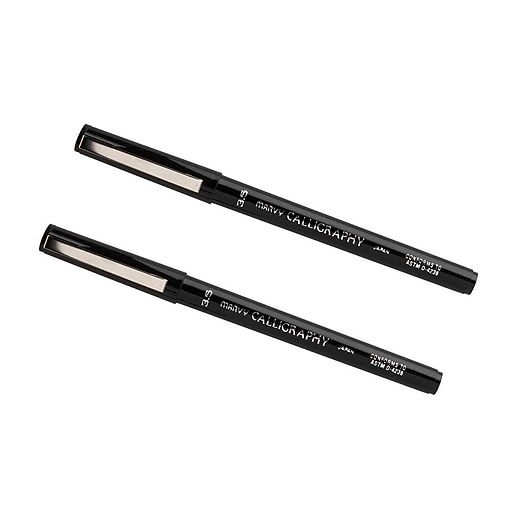 Marvy Uchida Thick Calligraphy Pen Set, Broad Nib, Black Markers