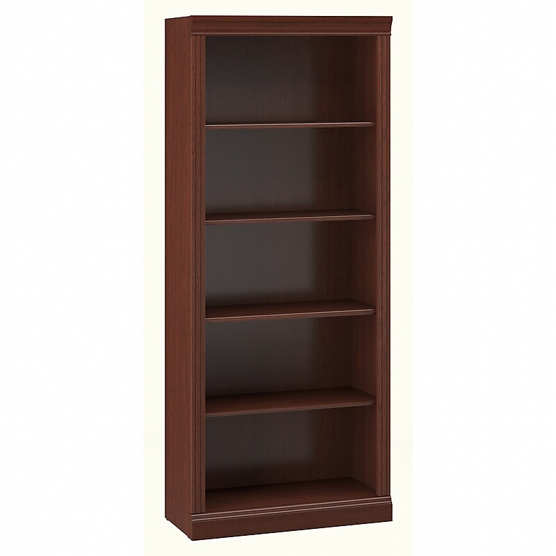 Bush Business Furniture Saratoga 72"H 5-Shelf Bookcase with Adjustable Shelves, Harvest Cherry (W1615C-03) image 1