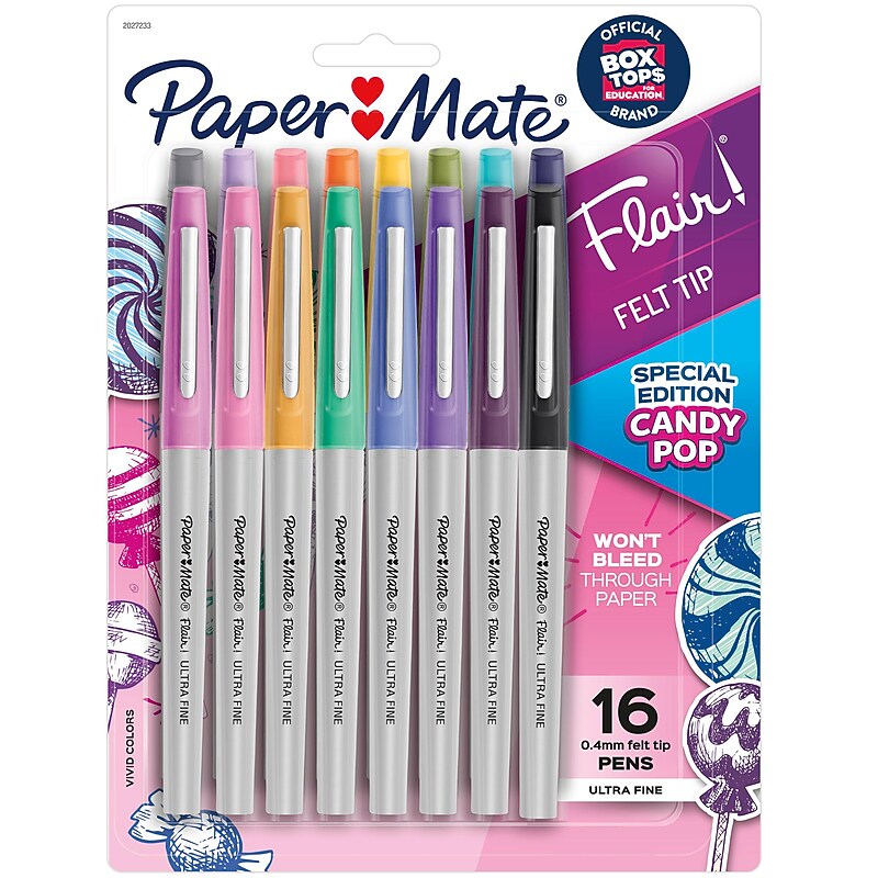Paper Mate Flair Felt Pen, Ultra Fine Point, Assorted Ink, 16/Pack (2027233) image 1
