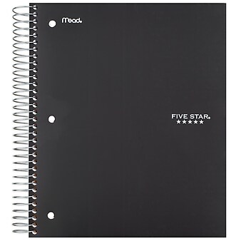 Mead Five Star 3-Subject Notebook, 8" x 10.5", Wide Ruled, 150 Sheets, Assorted Colors (51014)