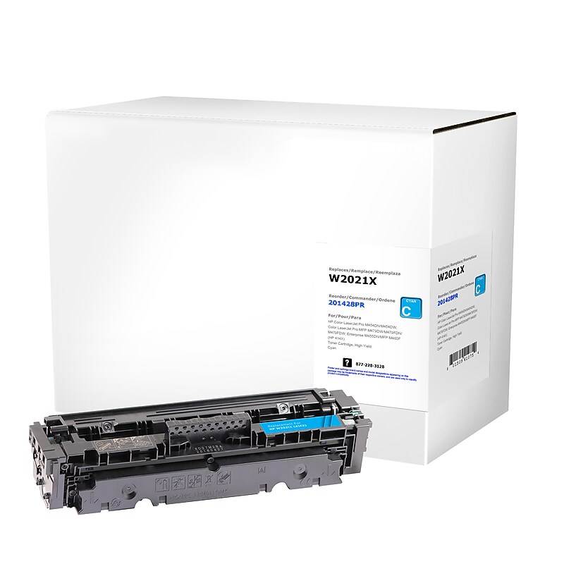 CIG Remanufactured Cyan High Yield Toner Cartridge Replacement for HP 414X (W2021X) image 1