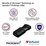 Verbatim PinStripe 64GB USB 2.0 Type A Flash Drive, Black, 10/Pack (70901)~#|#~sp175279448_sc7