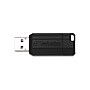 Verbatim PinStripe 64GB USB 2.0 Type A Flash Drive, Black, 10/Pack (70901)~#|#~sp175279560_sc7