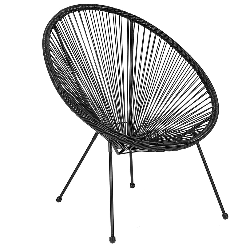 Flash Furniture Valencia Oval Comfort Series, Take Ten Papasan Lounge Chair, Black (TLH094BLACK) image 1