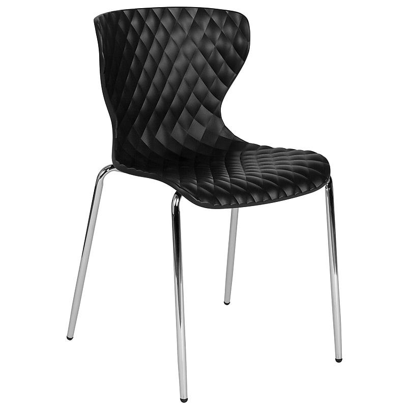 Flash Furniture Lowell Metal Stack Chair, Black (LF707CBLK) image 1