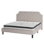 Flash Furniture Brighton Platform Bed in Beige Fabric and Pocket Spring Mattress, King (SLBM104)~#|#~sp175476772_sc7